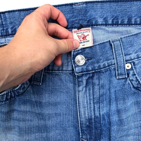 Vintage True Religion Jeans Size 40 STRAIGHT Blue - Picture 2 of 4